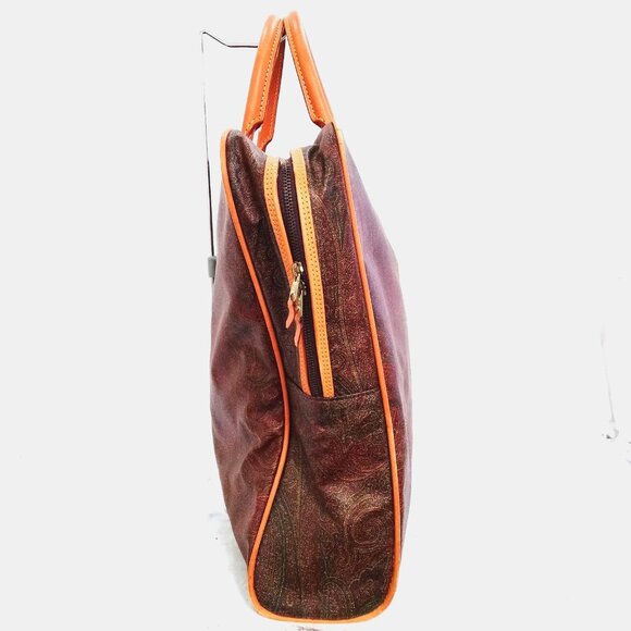 Vintage Etro Lrg Weekender Paisley Briefcase Laptop Shoulder Bag Crossbody Chain - Picture 8 of 16